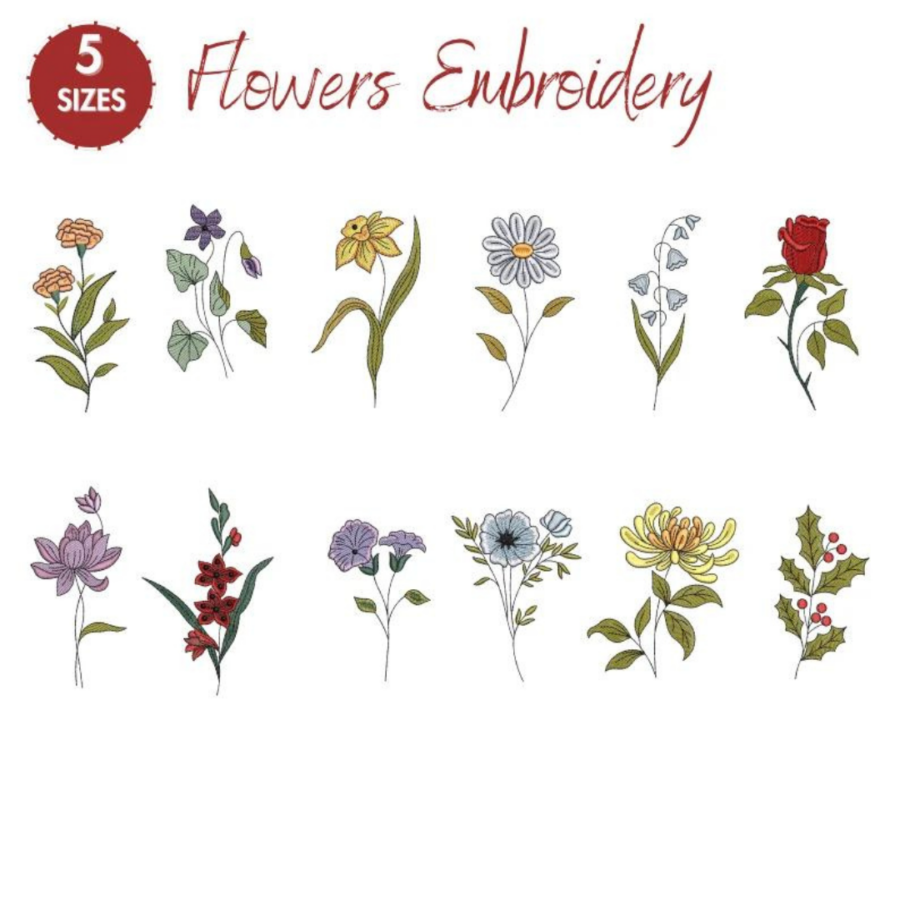 Alternative view of Flowers Machine Embroidery Designs