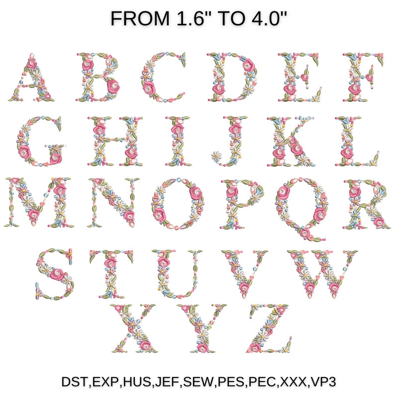 Floral Font Embroidery