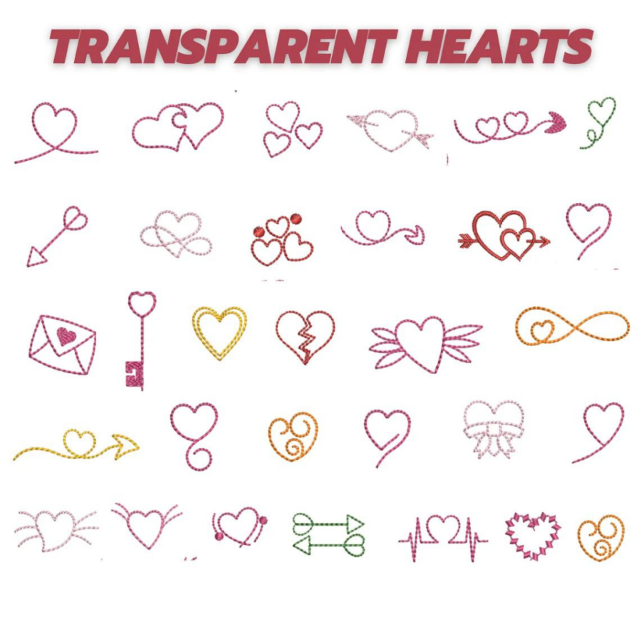 Hearts Embroidery Design