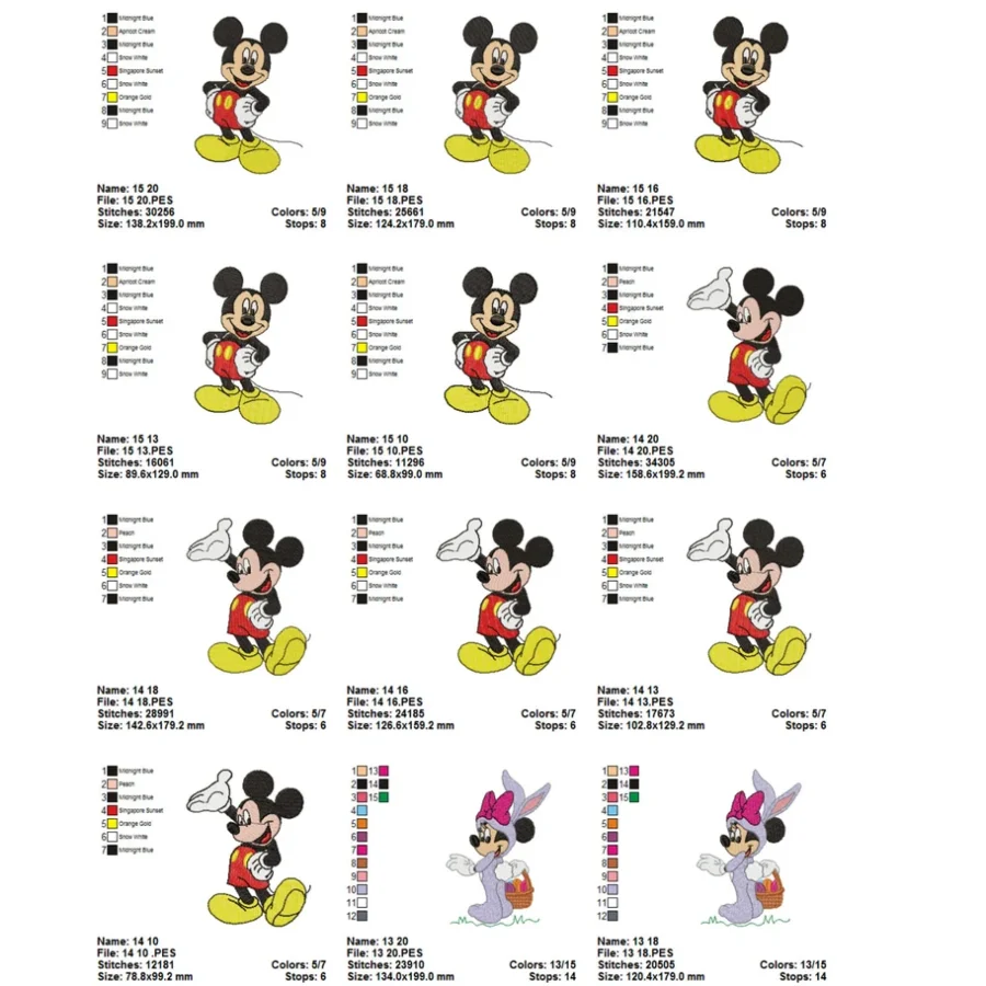 Mickey mouse embroidery designs